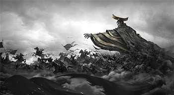 Battle, white, black, man, bw, ghfartstudio, fantasy, g h f art studio, warrior HD wallpaper
