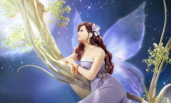 Moon fairy, k jun hyung jun, moon, luna, girl, blue, night, frumusete, gorgeous, superb, fairy, luminos HD wallpaper