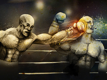 K.O, boxing, fighting, face to face, abstract HD wallpaper