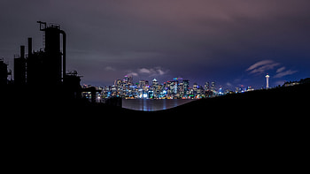 Architecture, Building, Dark, Night City, View, Panorama HD wallpaper