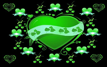 Green is the Colour, dreamy days, love hearts, green hearts HD wallpaper
