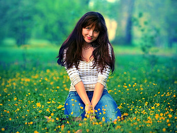 Beauty on Grass, cool HD wallpaper
