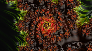 Trippy Psychedelic Fractal, trippy, psychedelic, trance, black, orange (Color), Abstract, fractal, abstract black HD wallpaper