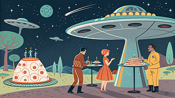 Galactic Birtay Bash - Ultra, birtay, retro, Sci Fi, alien, space HD wallpaper