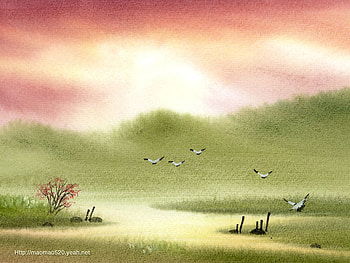 Painting25, painting, art, rural, landscape, sky, nature, mountain HD wallpaper