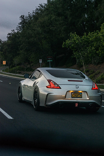 Cars, Road, Traffic, Movement, Silver, Silvery, Nissan 370Z HD phone wallpaper