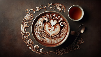 Artistic Black Tea Cup Latte Art, black tea, coffee, latte art, heart HD wallpaper