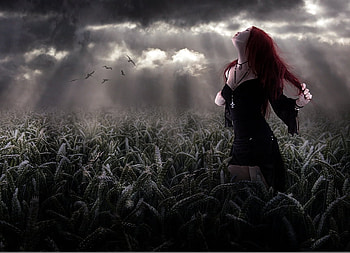 Saying to the god, , gothic, girl, cloud HD wallpaper