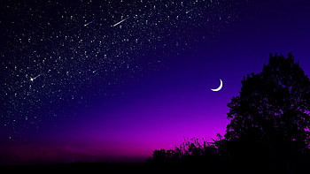 Starry sky, Moonlight HD wallpaper