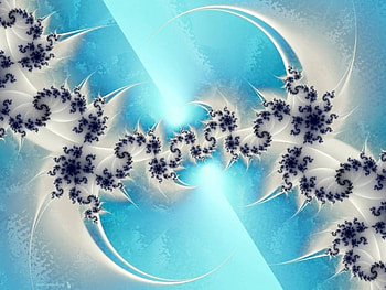 Twisted Ice, pale blue, white feathery, fractal, twists HD wallpaper