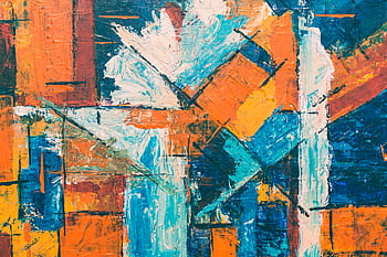 Colorful abstract painting featuring bold brushstrokes and vivid acrylic colors. HD wallpaper
