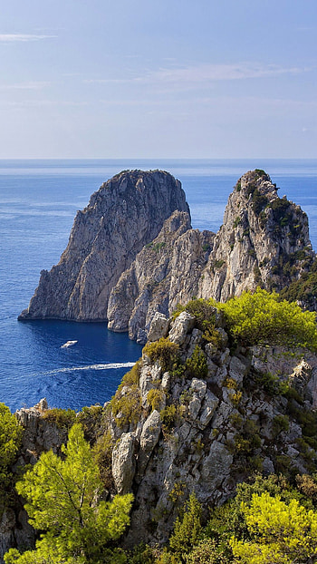 Capri Island, Faraglioni rocks, Gulf of Naples, Natural wonders HD phone wallpaper