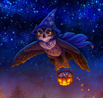 Happy Halloween!, fantasy, pumpkin, bufnita, luminos, owl, dark, night, bird, halloween, pasari HD wallpaper