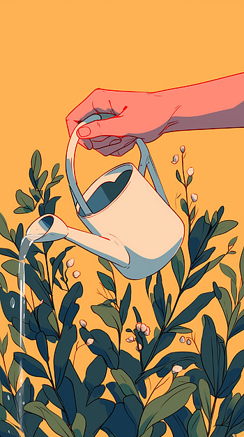 Serene Garden Watering Can HD phone wallpaper