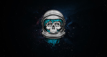 Skull Dark Astronaut, skull, dark, astronaut, artist, artwork, digital-art, black HD wallpaper