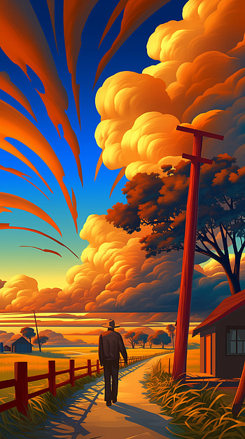 Western Serenity: Artistic for Tranquil Landscapes, western, landscape, artistic HD phone wallpaper