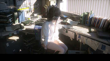 Anime girl, head, short hair, original HD wallpaper