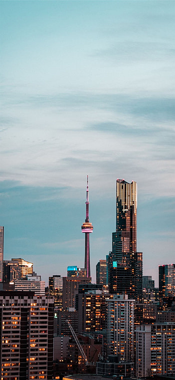 Toronto Skyline, Travels, Grey sky, Cityscape HD phone wallpaper