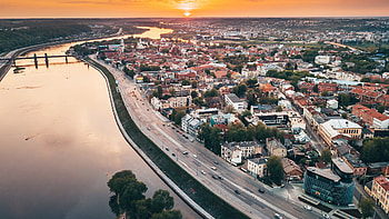 Sunset City Lithuania, Kaunas Section HD wallpaper