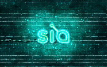 Siacoin turquoise logo, , turquoise brickwall, Siacoin logo, cryptocurrency, Siacoin neon logo, Siacoin HD wallpaper