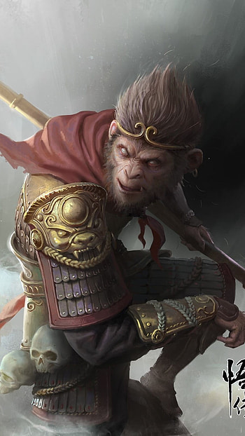 Monkey King, Fighter, Cartoon, fighter monkey king HD phone wallpaper