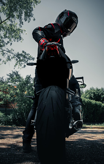 Motorcycles, Motorcyclist, Helmet, Motorcycle, Bike, Bottom View HD phone wallpaper