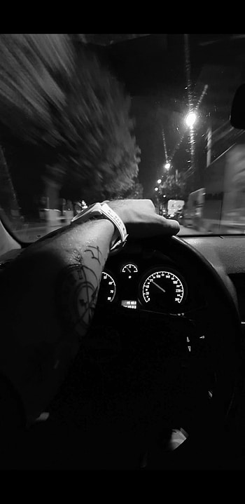 Opel, tattoo, mood, night, black and white HD phone wallpaper