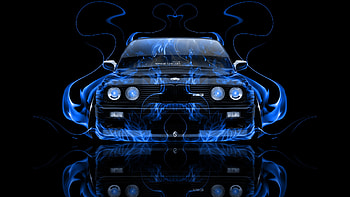 BMW-M3-E30-Front-Blue-Fire-Abstract-Car-2014---design-by . HD wallpaper