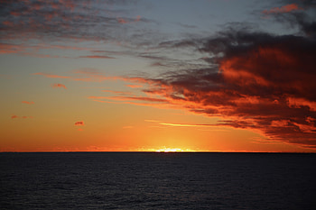 Sea, sunset, nature, sky, clouds HD wallpaper