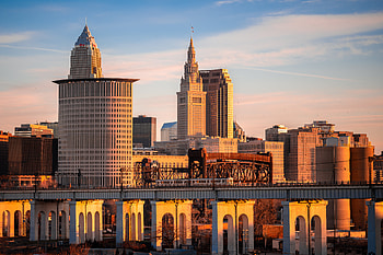 Cities, Architecture, Usa, City, Building, Bridge, United States, Cleveland HD wallpaper
