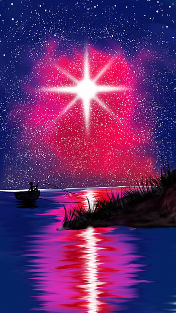 O conceito, ceu, espaço, pesca, galaxia, natureza, universo, lago HD phone wallpaper