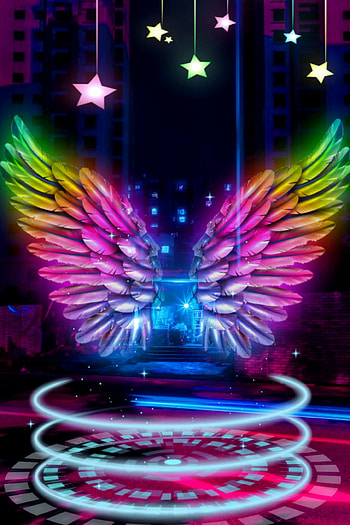 Rainbow, wing, colors HD phone wallpaper