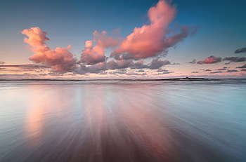 Colorful Sea Sky Clouds , nature, sea, clouds, sky, colorful HD wallpaper