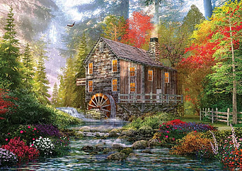 Autumn Mill House, autumn, puzzle, mill, house HD wallpaper