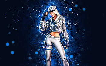 Chill Ruby, , blue neon lights, Fortnite Battle Royale, Fortnite characters, Chill Ruby Skin, Fortnite, Chill Ruby Fortnite HD wallpaper