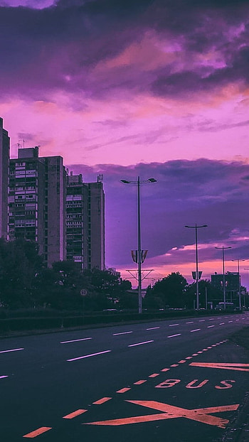 Aesthetic, City Evening, Street Background HD phone wallpaper