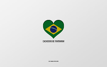 I Love Cachoeiro de Itapemirim, Brazilian cities, Day of Cachoeiro de Itapemirim, gray background, Cachoeiro de Itapemirim, Brazil, Brazilian flag heart, favorite cities, Love Cachoeiro de Itapemirim HD wallpaper
