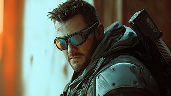 Futuristic Mercenary - Ultra, mercenary, futuristic, cyberpunk, character design, Sci Fi HD wallpaper