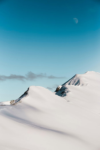 Winter, Sky, Snow, Mountain, Vertex, Top, Minimalism, Cold HD phone wallpaper