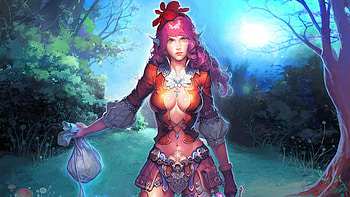 warrior elf, bag, girl, elf, forest, warrior HD wallpaper
