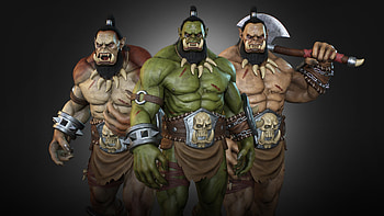 Orc 05 in characters, UE marketplace, Detailed 3D model, Unique design HD wallpaper