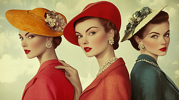 Vintage Fashion Elegance: A Stunning, woman, vintage fashion, hat, portrait HD wallpaper