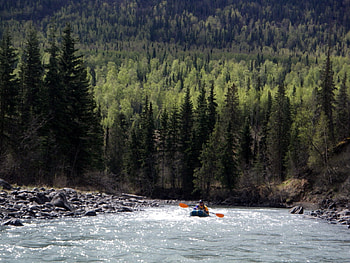 Lower Level Eagle River, Alaska, river, boat, alaska, rocks, mountain, shore, trees, nature, water, forest HD wallpaper