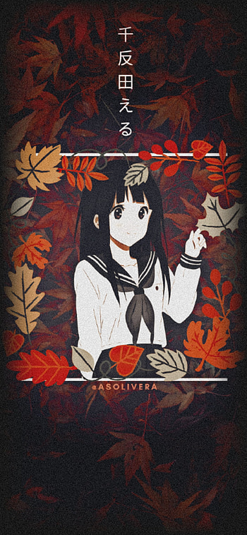 Chitanda Eru, fall, Hyouka, Kawaii, chicaanime, ChiatandaEru, animegirl, cute, anime HD phone wallpaper