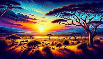 **Savannah Serenity: A Stunning Ultra **, savanna, elephant, Wildlife, landscape HD wallpaper