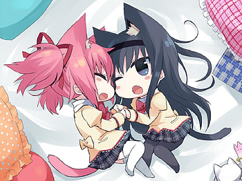 Puella Magi Madoka Magica, Yuri, Homura Akemi, Madoka Kaname, Anime HD wallpaper