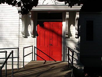 red door, style, white, design, architecture, graphy, house, door, red, home HD wallpaper