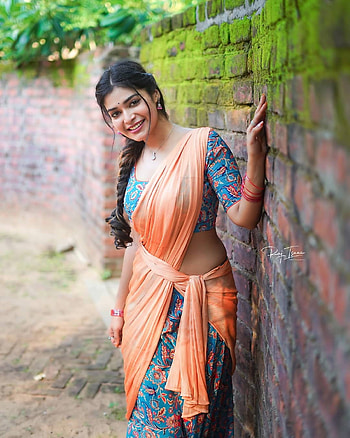 Dharshana gupta, eye, saree beauty HD phone wallpaper