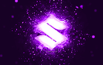 Suzuki violet logo, , violet neon lights, creative, violet abstract background, Suzuki logo, cars brands, Suzuki HD wallpaper