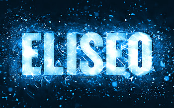 Happy Birtay Eliseo, , blue neon lights, Eliseo name, creative, Eliseo Happy Birtay, Eliseo Birtay, popular american male names, with Eliseo name, Eliseo HD wallpaper
